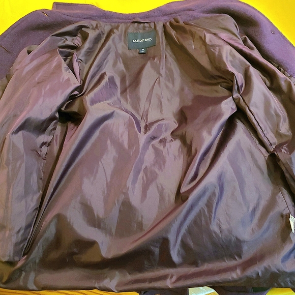 Lands' End Plum Peacoat - Picture 7 of 10